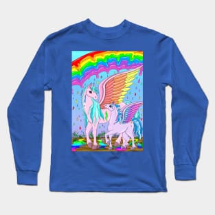 Rainbow rain pegasus Long Sleeve T-Shirt